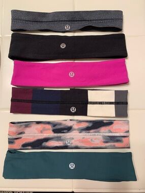 lululemon athletica Women’s Headband Set - Black, Pink, Teal, Gray, Multi (6)